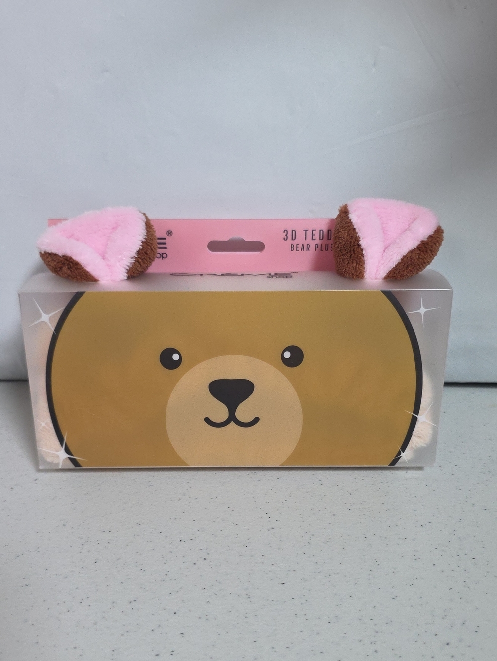 Plush Teddy Ear Headband - Pink & Brown‎